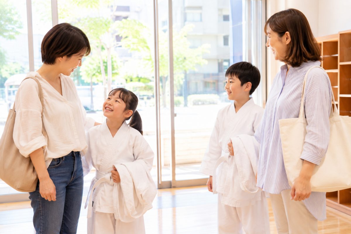 稽古のあと、お迎えの時間
